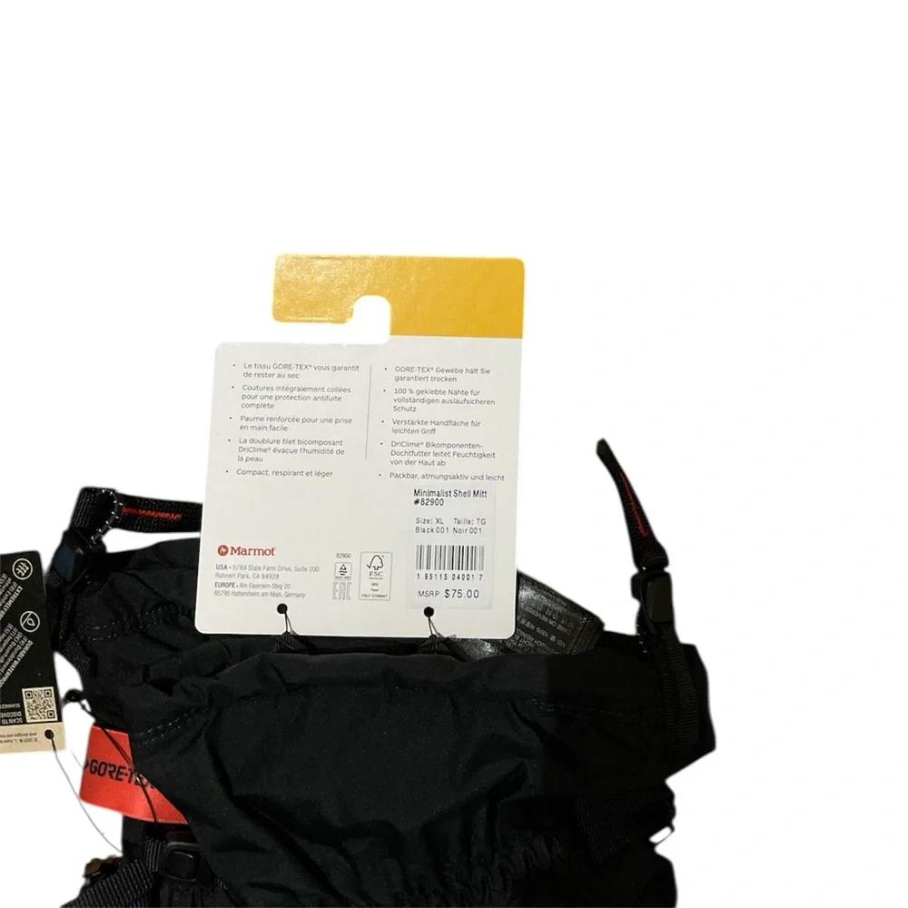 Marmot Black Gore-Tex Shell Mitts - Picture 3 of 4